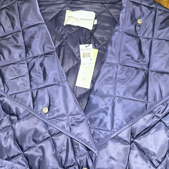 Rebecca Minkoff Woman's Medium Navy quilted jacket NWT $268 - Picture 2 of 5
